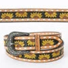 American Darling Tooled Sunflower Belt 2 American Darling Tooled Sunflower Belt -Western Cowboy Equipment Shop ADBLF102
