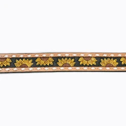 American Darling Tooled Sunflower Belt -Western Cowboy Equipment Shop ADBLF102D