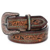 American Darling Brown Turquoise Dot Belt -Western Cowboy Equipment Shop ADBLF110