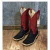 Anderson Bean Black And Red Boar Hide Boots -Western Cowboy Equipment Shop BLACK FRONT eb8f9e92 ff24 443d bf2e 3f76990a8795