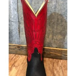 Anderson Bean Black And Red Boar Hide Boots -Western Cowboy Equipment Shop BLACK SHAFT