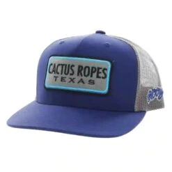 Hooey High Profile Navy/Grey Cap-Cactus Ropes Patch