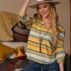 Cruel Denim Women's Yellow Blanket Striped Shirt 2 Cruel Denim Women's Yellow Blanket Striped Shirt -Western Cowboy Equipment Shop CTW7424001
