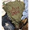 Women's Olive Herd Ya Tee -Western Cowboy Equipment Shop Herd Ya Military Green Tee Texas True Threads 58684.1548787654