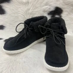 Kid's Black Galaxy Fur Shoe