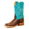 Anderson Bean Turquoise & Chocolate Impostrich Boot -Western Cowboy Equipment Shop K7083 1400x 1