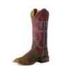 Macie Bean Cocoa Vintage Caiman Print Boot -Western Cowboy Equipment Shop M9118