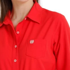 Cinch Women's Red Arena Flex Shirt -Western Cowboy Equipment Shop MSW9163012 3