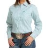 Cinch Women's Blue Long Sleeve Shirt -Western Cowboy Equipment Shop MSW9164202