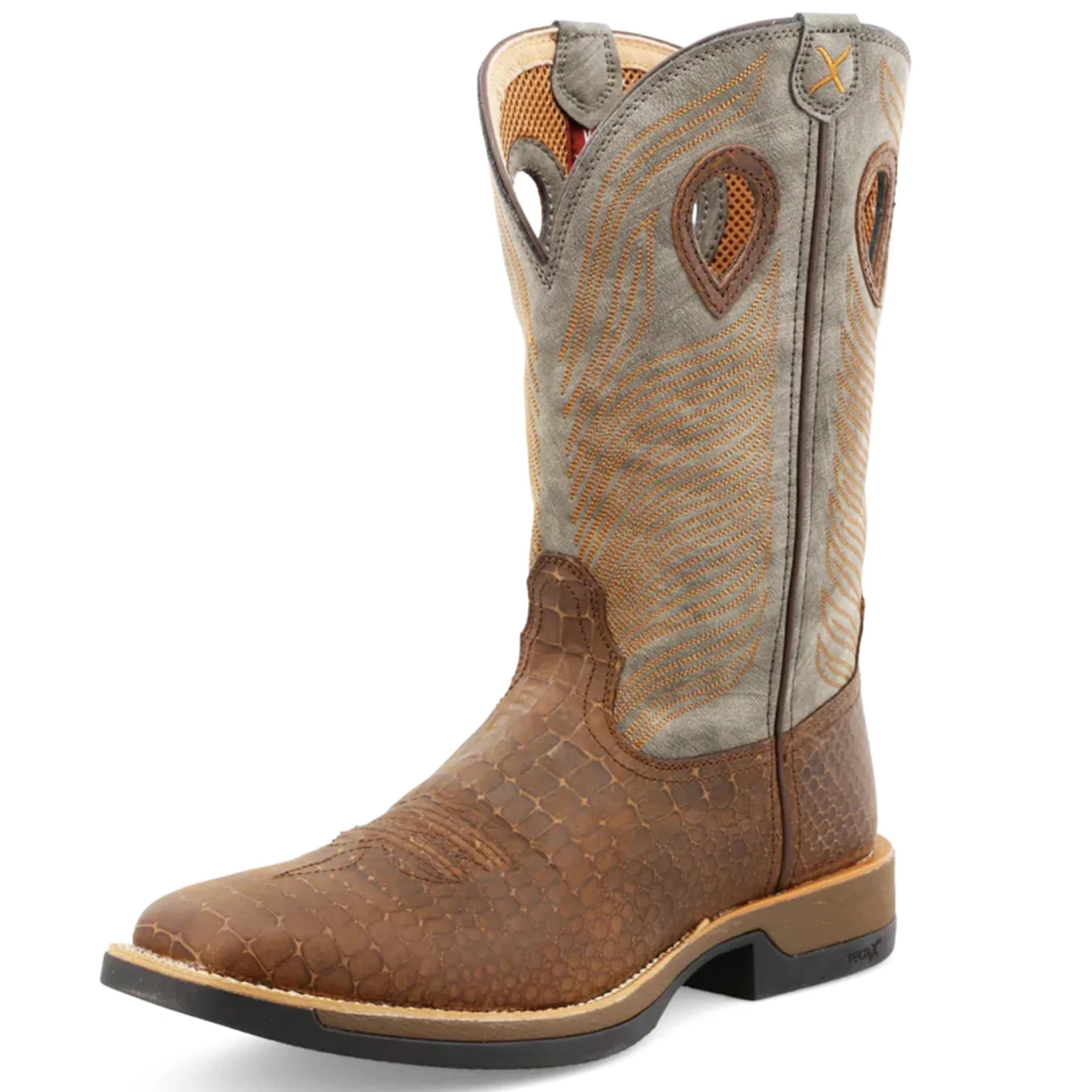 Twisted X 12" Brown And Grey Caiman Tech X Boots 3 Twisted X 12" Brown And Grey Caiman Tech X Boots