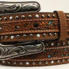 Nocona Women's Floral Pierced Turquoise Underlay Belt 2 Nocona Women's Floral Pierced Turquoise Underlay Belt -Western Cowboy Equipment Shop Nocona Ladies Belt Turquoise Pierced Overlay prd 69736 s n3200008021