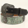 Nocona Turquoise Croc Print With Concho's Belt 1 Nocona Turquoise Croc Print With Concho's Belt -Western Cowboy Equipment Shop Nocona Ladies Croco Belt prdcode 67386 s n34975711