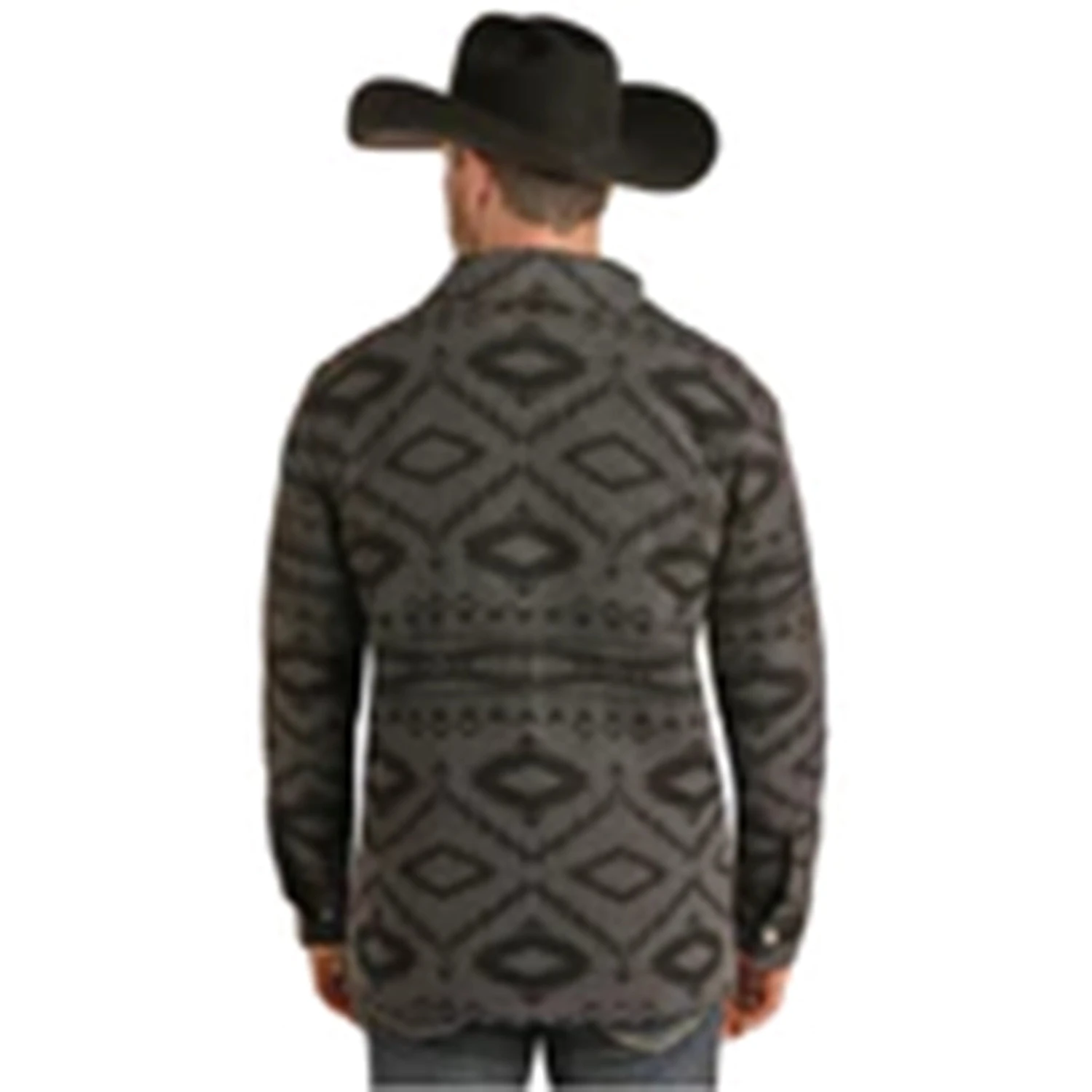 Powder River Men's Aztec Wool Coat-Charcoal/Black 4 Powder River Men's Aztec Wool Coat-Charcoal/Black - Image 2