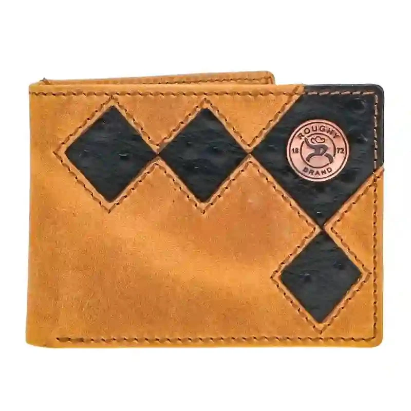 Hooey Ostrich Diamond Bifold-Tan/Brown 3 Hooey Ostrich Diamond Bifold-Tan/Brown