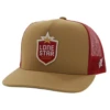 Hooey High Crown Work Tan/Red Cap-Lone Star Patch -Western Cowboy Equipment Shop Screenshot2022 03 08171918