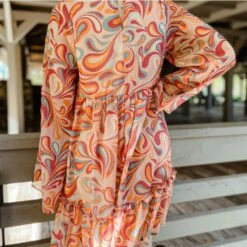 Marble Print Long Sleeve Dress -Western Cowboy Equipment Shop Screenshot2022 11 03145304