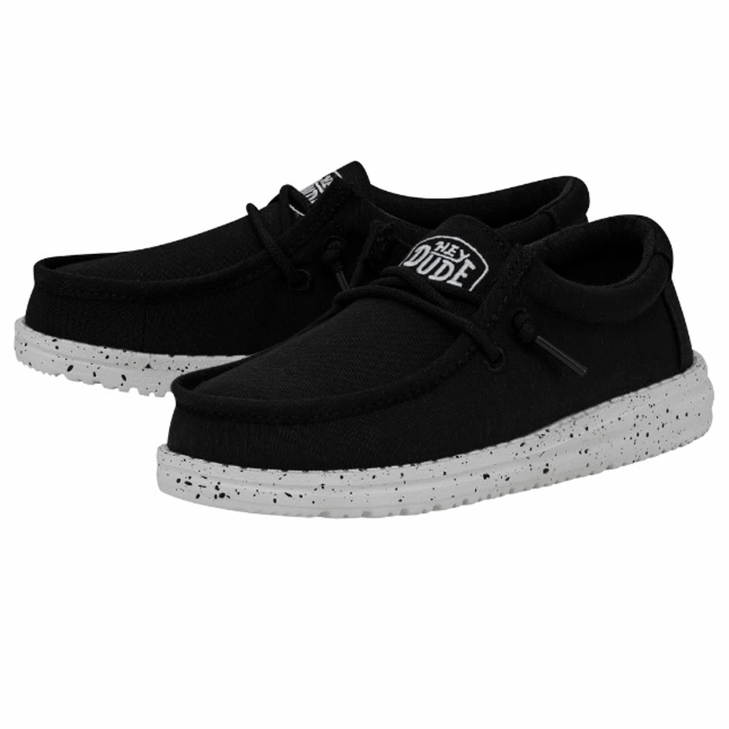 Heydude Hey Dude Wally Youth Slub Canvas Black 3 Heydude Hey Dude Wally Youth Slub Canvas Black
