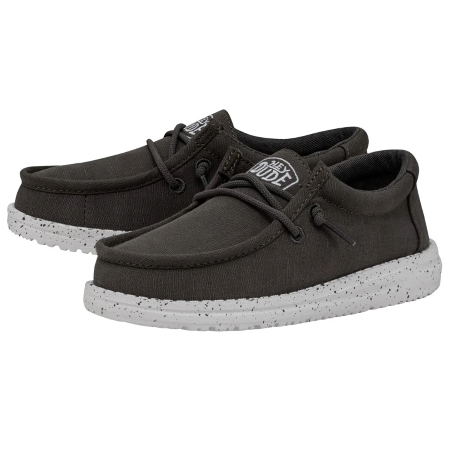 Heydude Hey Dude Wally Youth Slub Canvas Grey 3 Heydude Hey Dude Wally Youth Slub Canvas Grey