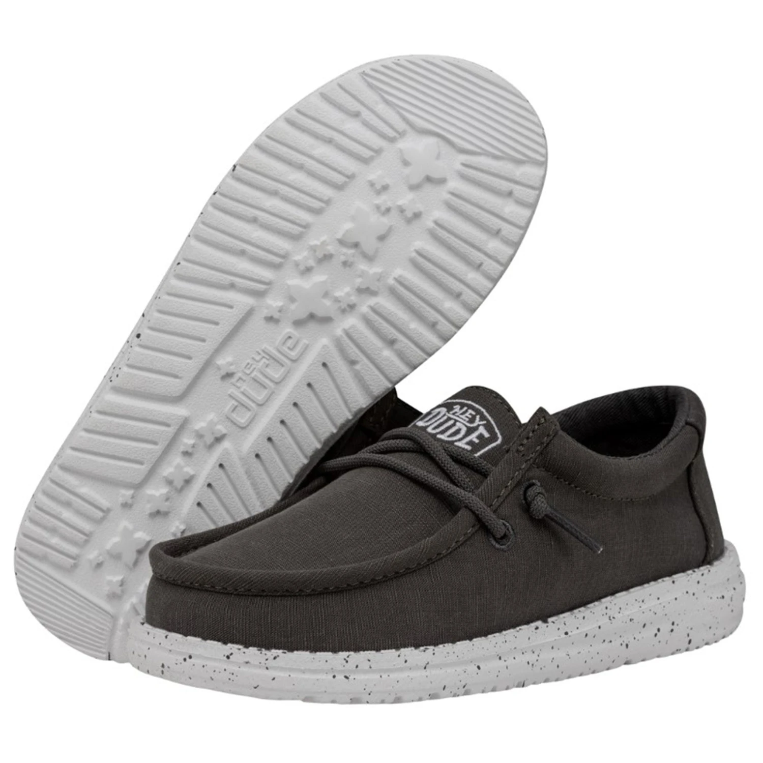 Heydude Hey Dude Wally Youth Slub Canvas Grey 4 Heydude Hey Dude Wally Youth Slub Canvas Grey - Image 2