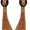 Youth Floral Tooled Spur Straps -Western Cowboy Equipment Shop SpurStrap 422 1