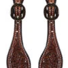 Ladies Dark Oiled Floral Tooled Spur Straps -Western Cowboy Equipment Shop SpurStrap 48