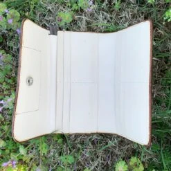 McIntire Saddlery Chocolate Wristlet With Tooled Leather Patch -Western Cowboy Equipment Shop WTPC 2