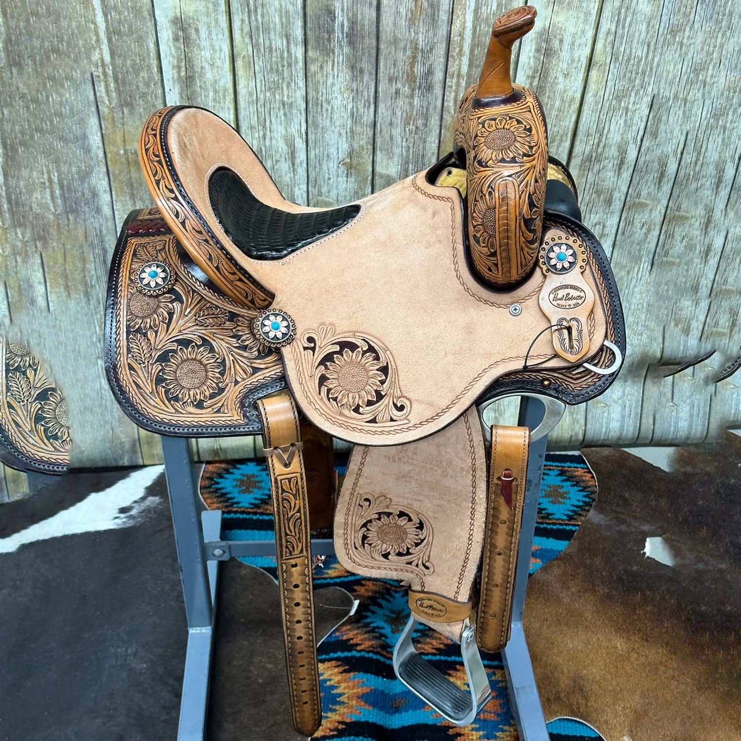 HR Saddlery 14 Inch Sunflower Barrel Saddle 4 HR Saddlery 14 Inch Sunflower Barrel Saddle - Image 2