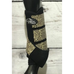 Ortho Equine Front Black/Cheetah Complete Comfort Splint Boots