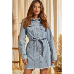 Denim Button Dress