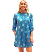 Turquoise And Cactus Print Dress