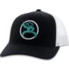 Hooey Youth Roughy Black/White Cap Turquoise/White Logo -Western Cowboy Equipment Shop hooey roughy strap blackwhite trucker cap bec775eb dab8 4ec7 b3d0 e3f74f78bd97