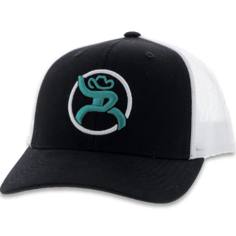 Hooey Youth Roughy Black/White Cap Turquoise/White Logo 3 Hooey Youth Roughy Black/White Cap Turquoise/White Logo