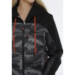 Cinch Black & Grey Aztec Ski Jacket -Western Cowboy Equipment Shop maj9846001 3 1838 detail
