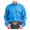 Cinch Solid Blue Long Sleeve Button Shirt -Western Cowboy Equipment Shop mtw1103799