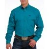 Cinch Men's Solid Teal Shirt -Western Cowboy Equipment Shop mtw1105497 1 1887 detail