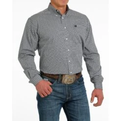 Cinch Grey Geometric Pattern Shirt -Western Cowboy Equipment Shop mtw1105518 3 543 detail