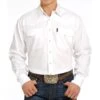 Cinch White Herringbone Pearl Snap Shirt -Western Cowboy Equipment Shop mtw1681002 99 detail