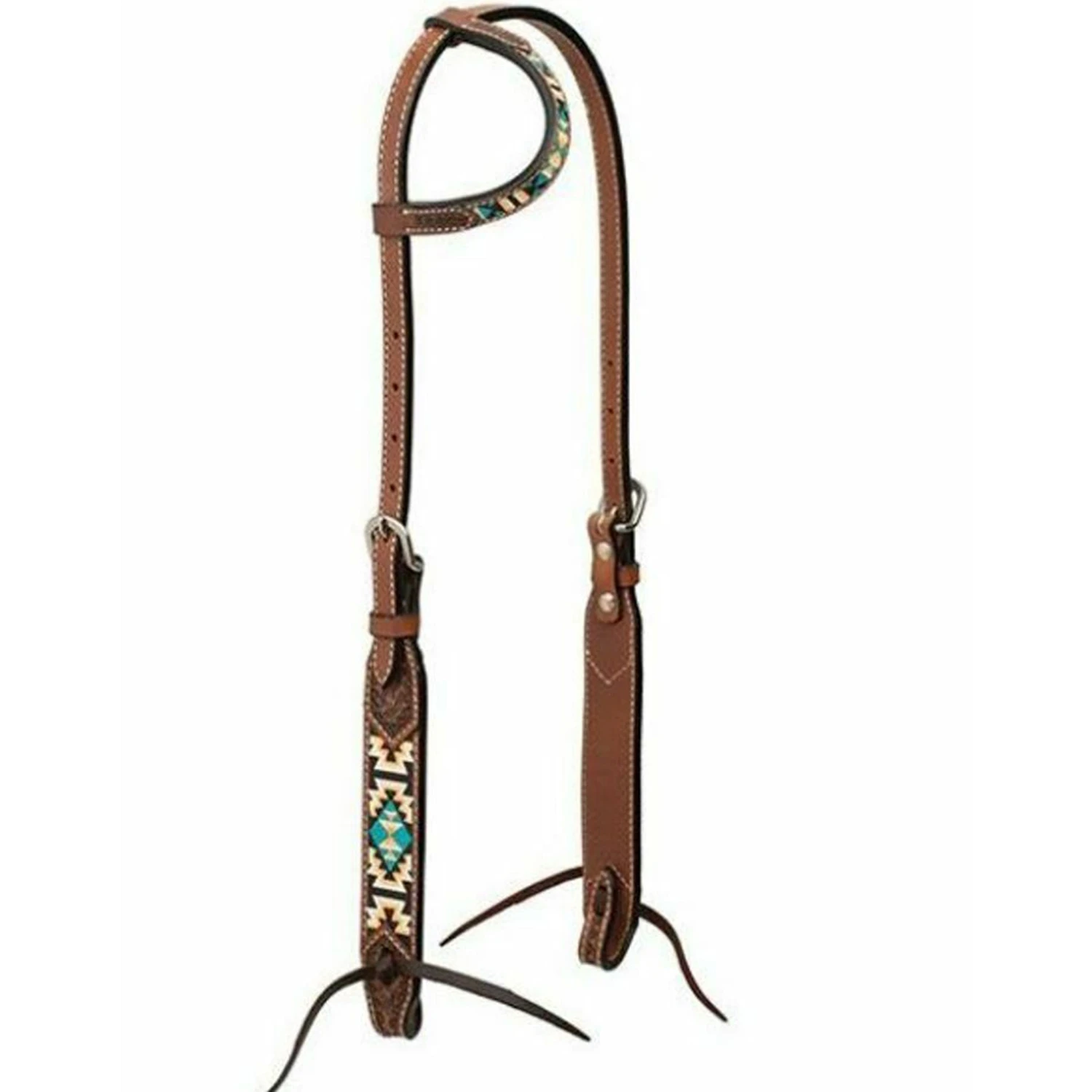 Weaver Leather Weaver Turquoise Cross One Ear Headstall 3 Weaver Leather Weaver Turquoise Cross One Ear Headstall
