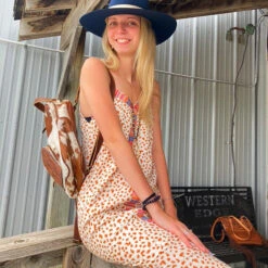 Cream And Camel Dress With Aztec Embroidery -Western Cowboy Equipment Shop patterndressa