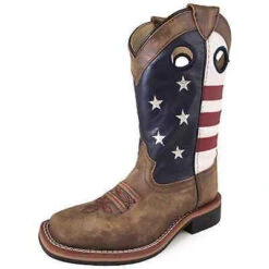 Youth Red White And Blue Square Toe Boot