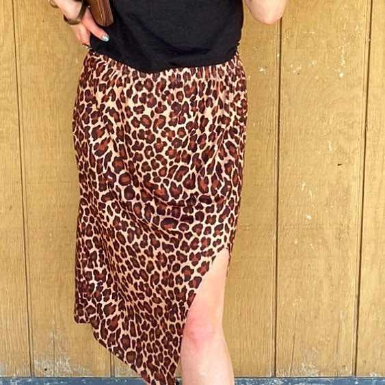 Cheetah Side Slit Skirt 3 Cheetah Side Slit Skirt