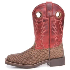 Youth Brown Viper And Red Square Toe Boots -Western Cowboy Equipment Shop smoky mountain children boys viper print cowboy boots 1 7679fdf9 0907 4d42 b79d 97dc1e38273c