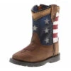Toddler's Brown Stars And Stripes Square Toe Boots -Western Cowboy Equipment Shop smokymountain autry stars stripes 3800t brown multi01 2