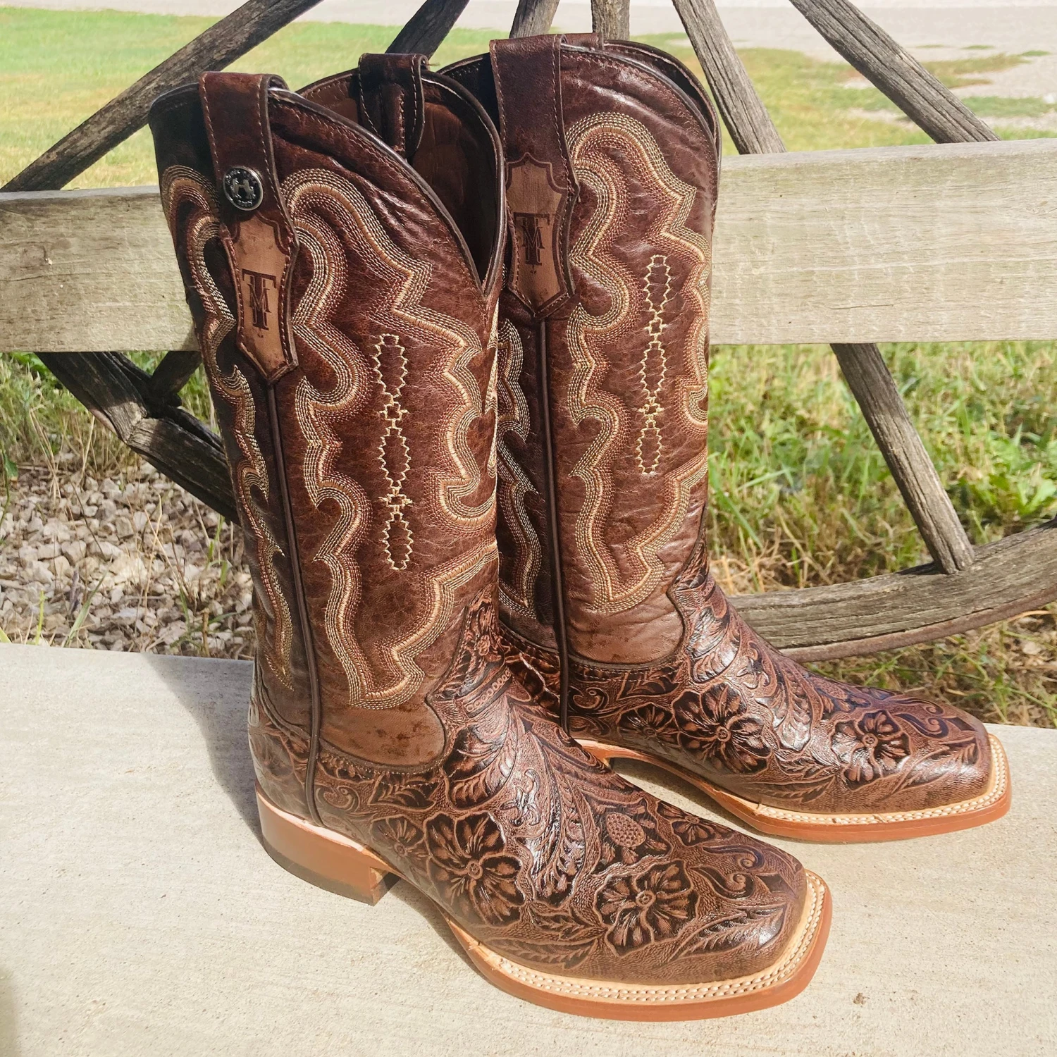 Tanner Mark Women's "Trinity" Classic Brown Square Toe Boots 3 Tanner Mark Women's "Trinity" Classic Brown Square Toe Boots