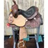 Paul Taylor Chocolate Floral Tooled Youth Saddle -Western Cowboy Equipment Shop yside